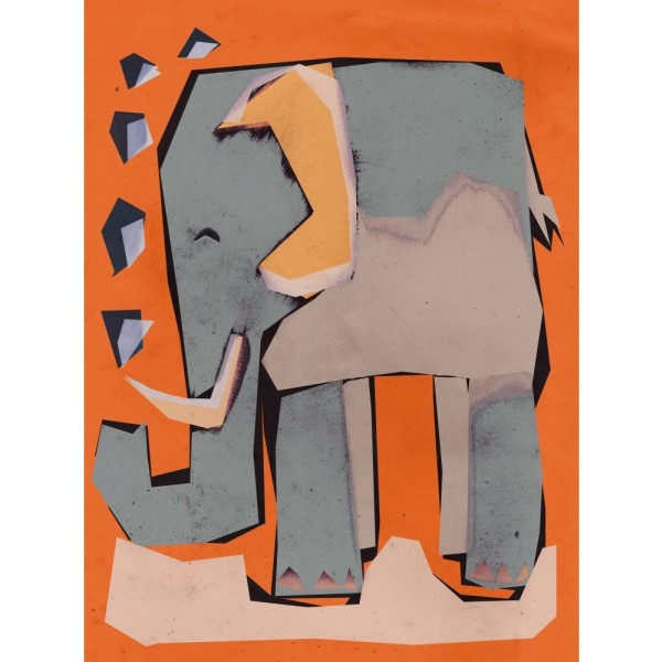 Happy Elephant - 30x40 cm