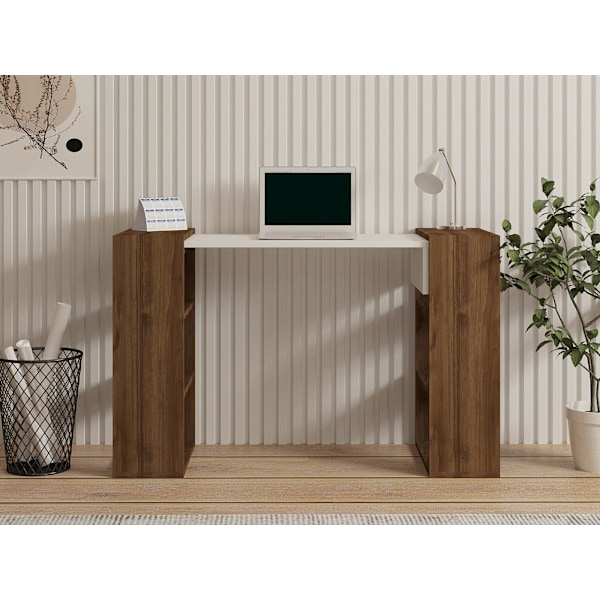 Study Desk Handy - Valnöt, Vit