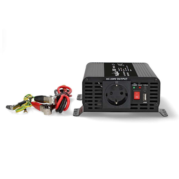 Strömväxelriktare | Inspänning: 12 V DC | Enhetens utgångsanslutning: Type F (CEE 7/3) / USB-A / USB-C™ | 230 V AC 50 Hz | 300 W | Toppeffekt: 600 W |