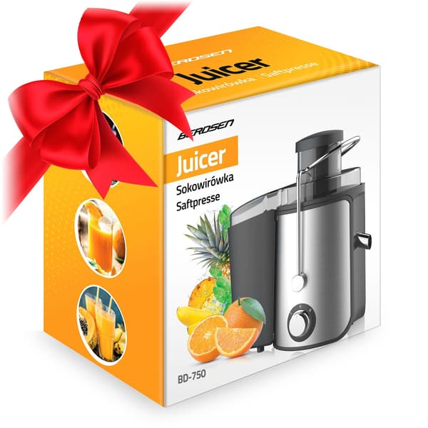 Juicer 600W, Rustfrit Stål, Sort, 0,5L Kapacitet