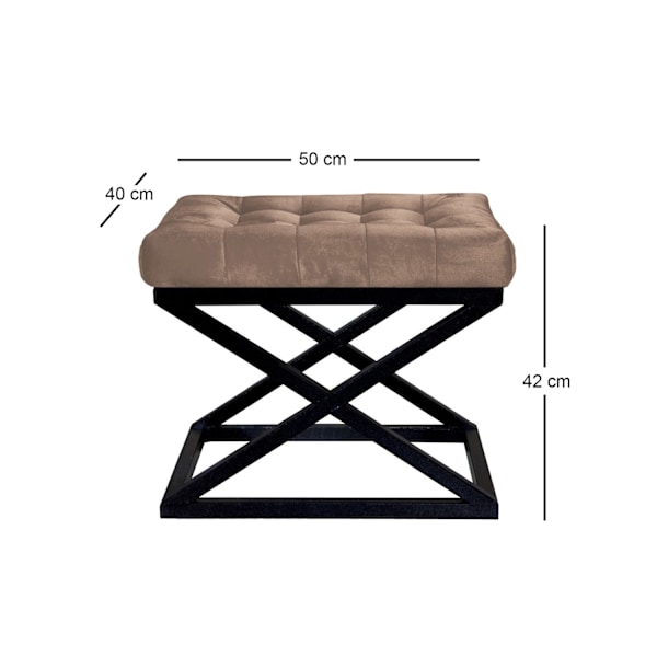 Pouffe Capraz - musta, ruskea v2