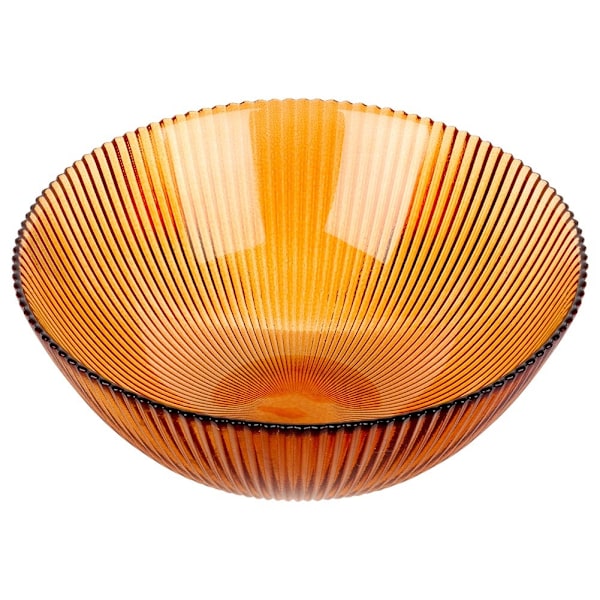 Meripihkanvärinen lasinen salaattikulho 21 cm, 1,4 l