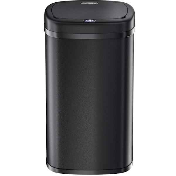 Sensor affaldsbeholder rustfrit stål sort 50L