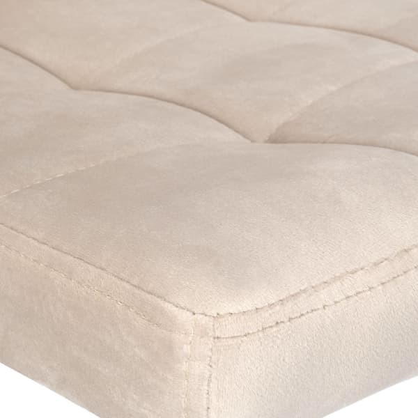 Barstol i sammet, justerbar höjd, beige, guldfärgad bas