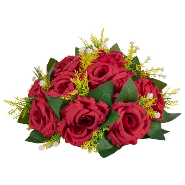 Konstgjorda röda rosblombollar, 10-pack 240 mm