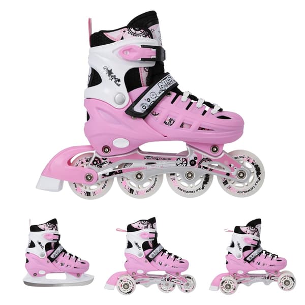4-i-1 inline/skøjter, pink, størrelse S (31-34)