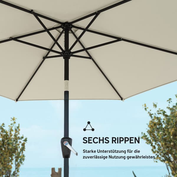Terrasseparasol, 270 cm, UPF 50+ UV-beskyttelse