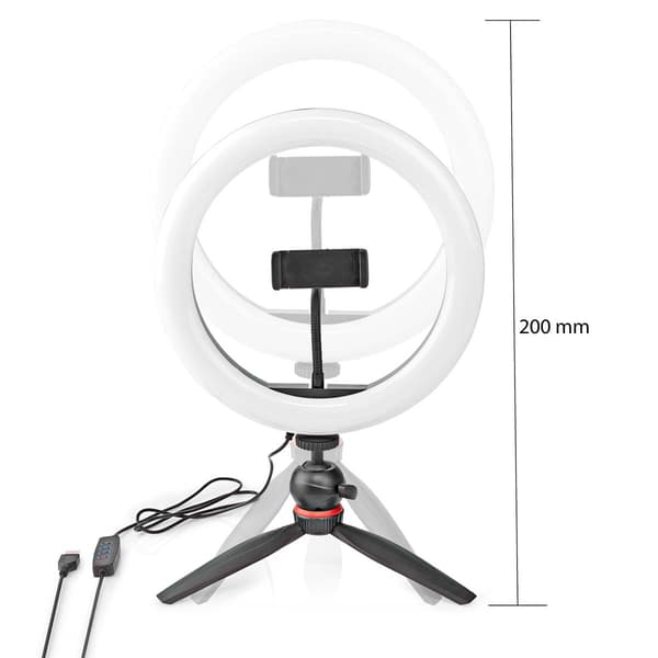 Ringlys | 10 inch | 120 LED's | 2700 - 6700 K | Stativ | Sort