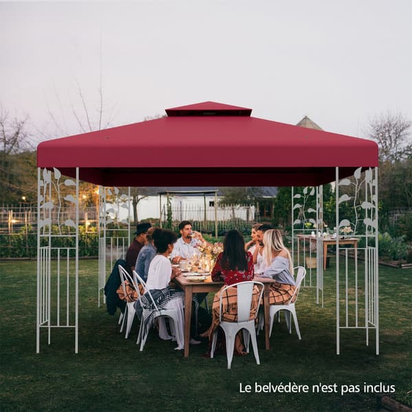 Udskiftningspalte til pavillon 3x3m, dobbeltlags, vin
