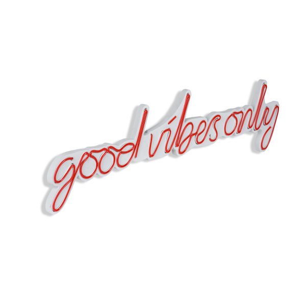 Dekorativ plast LED-belysning Good Vibes Only - Röd