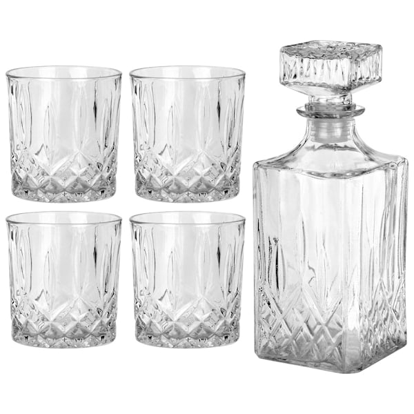 Dekantteri ja viskilasit lasit 900 ml + 4x300 ml 5 kpl.