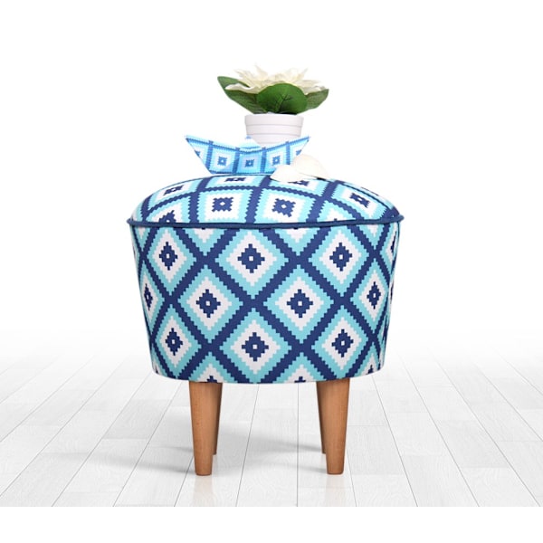 Pouffe Sky v3 - Blå, Vit