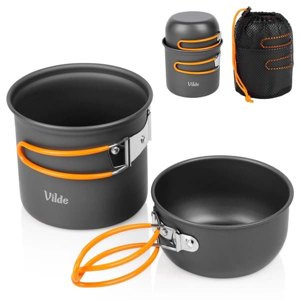 Campingkokkärlsset, aluminium, 3-delars, 800/450ml