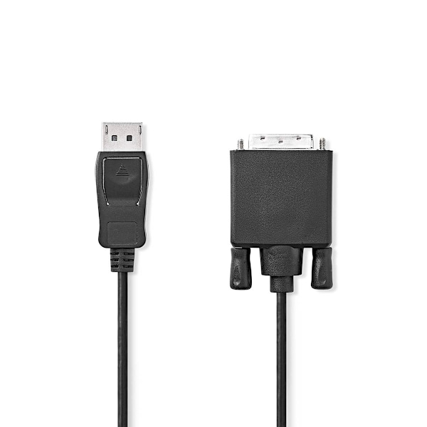 DisplayPort kaapeli | DisplayPort uros | DVI-D 24+1-Pin Uros | 1080p | Niklattu | 2.00 m | Pyöreä | PVC | Musta | Label