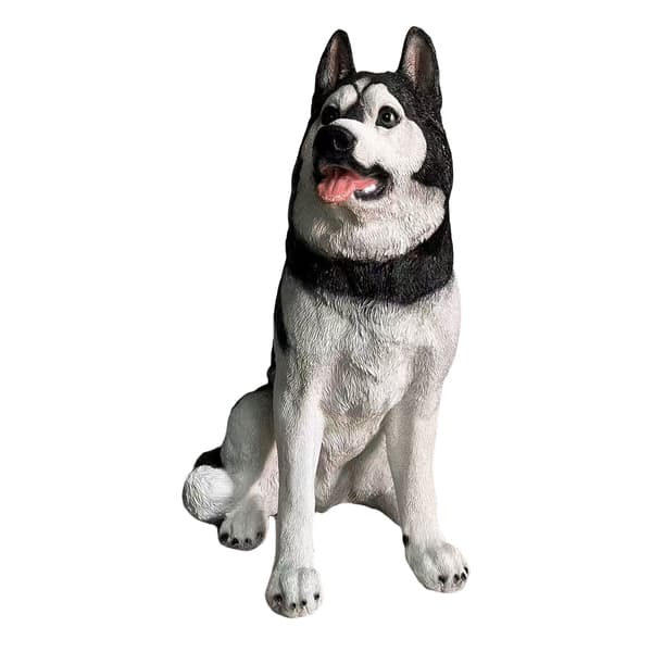 Husky havehundstatue, polyresin, 86 cm