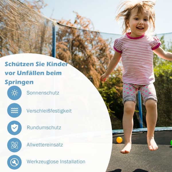 Ø 487cm trampolin sikkerhedsnet til havetrampoliner erstatningsnet indeni