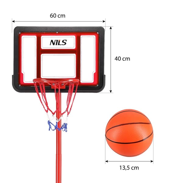 Basketbåge, justerbar höjd, inomhus/utomhusbruk