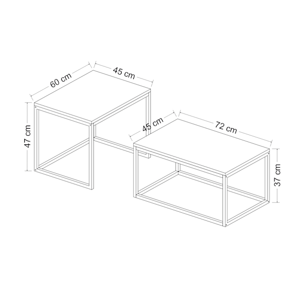 Redebord (2 stk) Leka - Sort