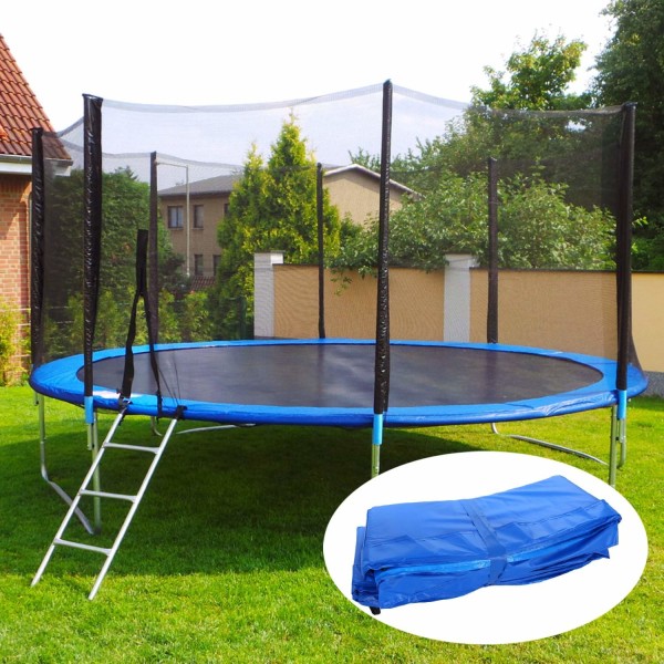 Blått fjäderskydd till studsmatta 244 250 cm 8ft
