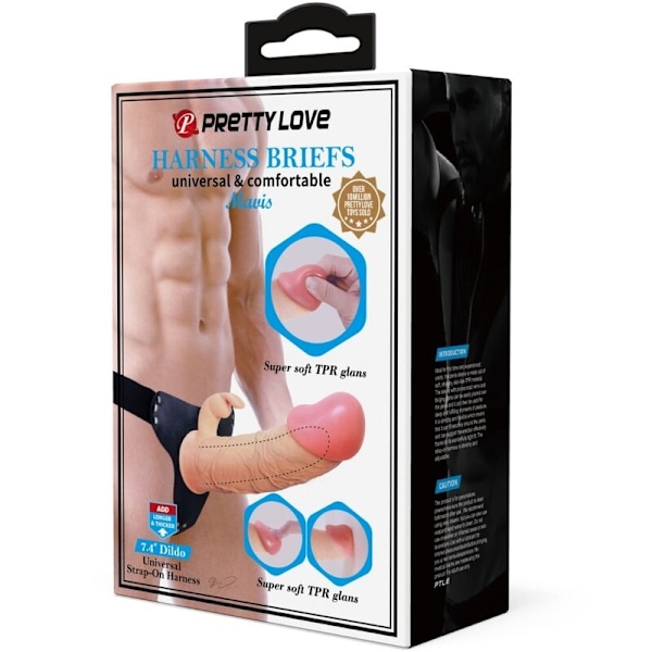 Pretty Love - Mavis Harness Universal Briefs Med Dildo 19 Cm Natural