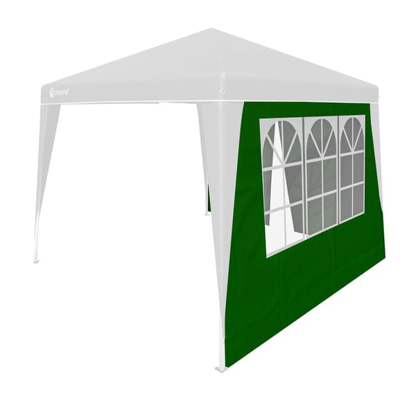 3x3m grønne sidepaneler til pavillon, 2 stk. med lynlås og vindue