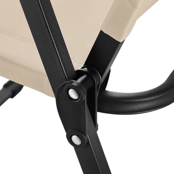 Beige klapstol, 900D polyester, jernstel