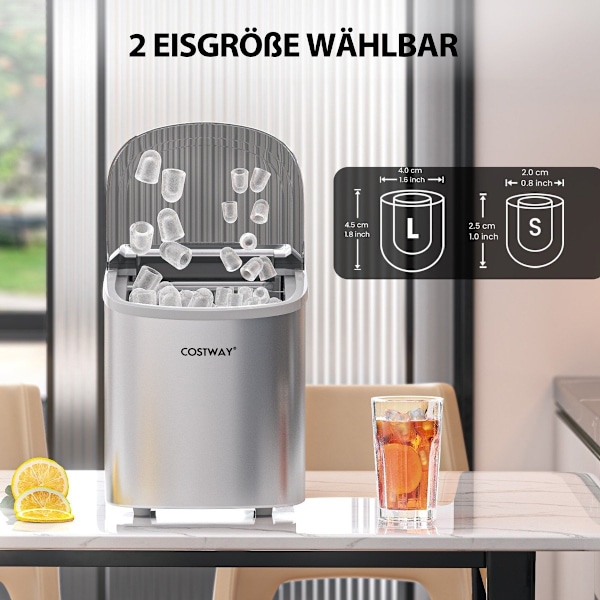 Jääpalakone 2,2 L jääpalakone pallomaisilla jääkuutioilla 24,5 x 35,5 x 32 cm halkaisijat