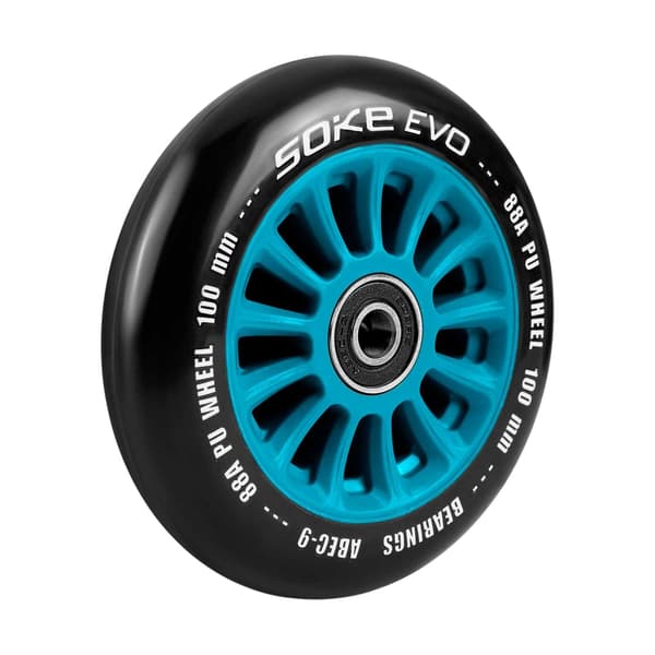 Blåa hjul till sparkcykel 100 mm, 2-pack