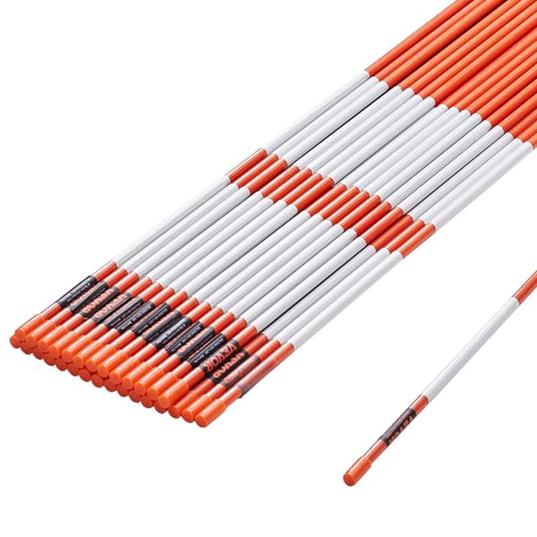 Uppfartsmarkörer 30-pack, 48 tum reflekterande glasfiberpinnar