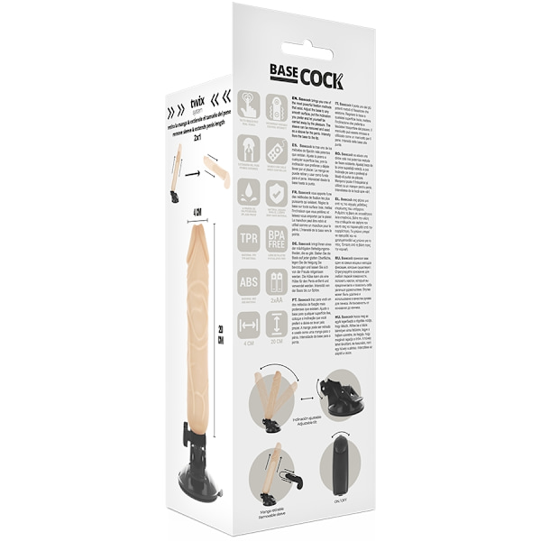 Basecock - Realistic Vibrator Remote Control Flesh 20 cm -O- 4 cm