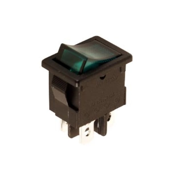 Power Rocker Switch 5A-250V Dpst On-Off - Med grönt neonljus