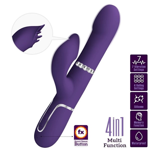 Pretty Love - Zalin Rabbit Vibrator Pearls 4 i 1 lilla