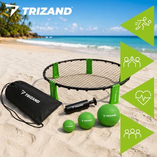 Roundnet Mini Volleyball Sæt med 3 Bolde og Pumpe