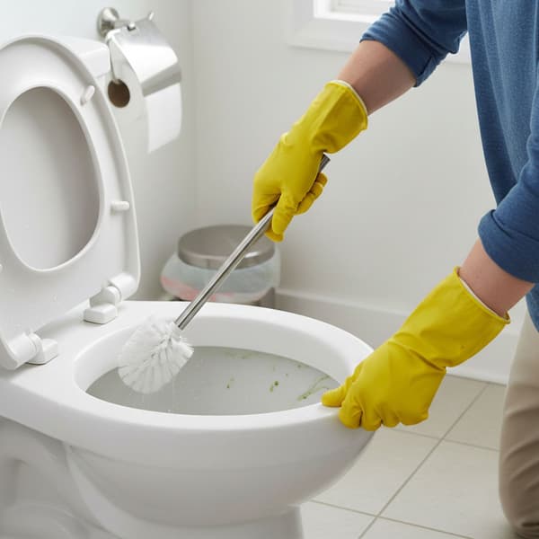WC-harja, jossa 5 vaihdettavaa harjapäätä, 8 cm