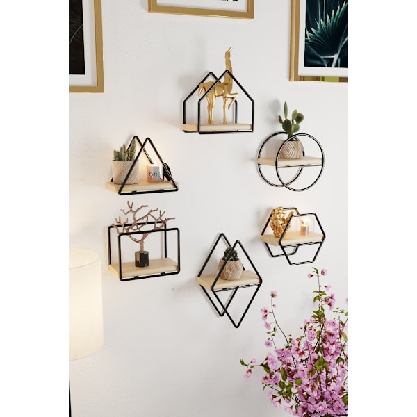 Vägghylla Minyatür Raflar 6'lı Set