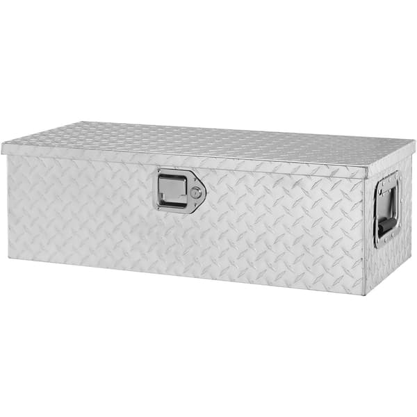 Verktygslåda för lastbilsflak i aluminium, diamantplåt, lås, 76 cm