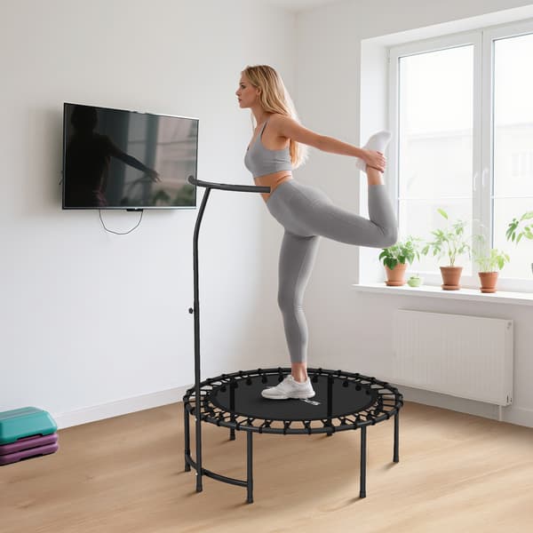 Rebounder-trampoliini, säädettävä kahva, musta