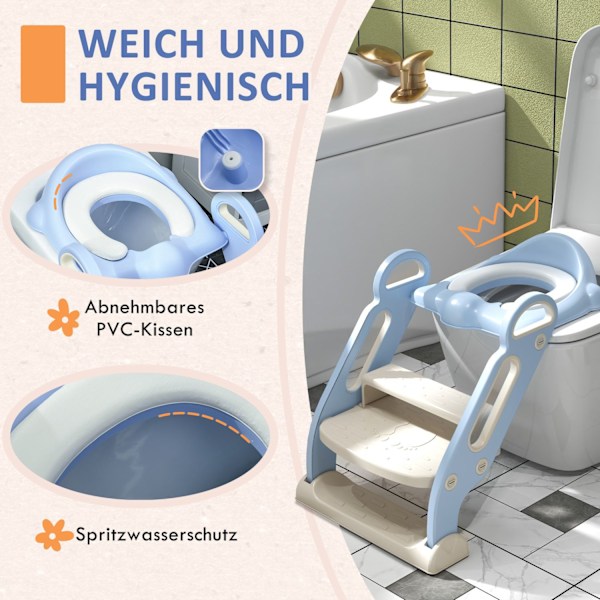 Wc-Istuin Lapsille, Portaat Ja Kahva, Kokoontaitettava Wc-Istuin, Pottaharjoitus, 2-6 Vuotta