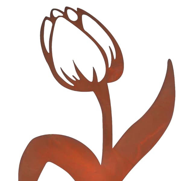 Tulipan Havepæle, Sæt med 2 – Rustfri Udendørs Dekoration