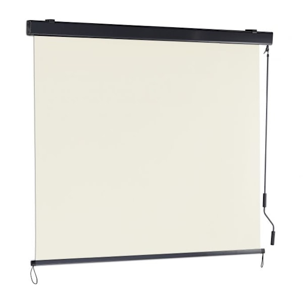 Beige vertikal markis med vev
