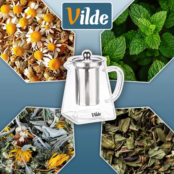 Glaskande med teinfuser, varmebestandig, 730 ml