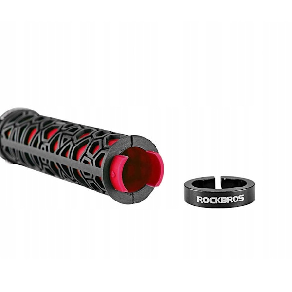 Cykelgrepp, grepp av gummi, dia. 22mm svart och rött