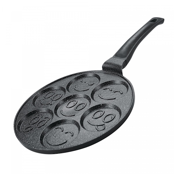 Herzberg HG-CP267SML: 26 cm marmorbelagt pandekage & crepepande - 7 smiley-emoji