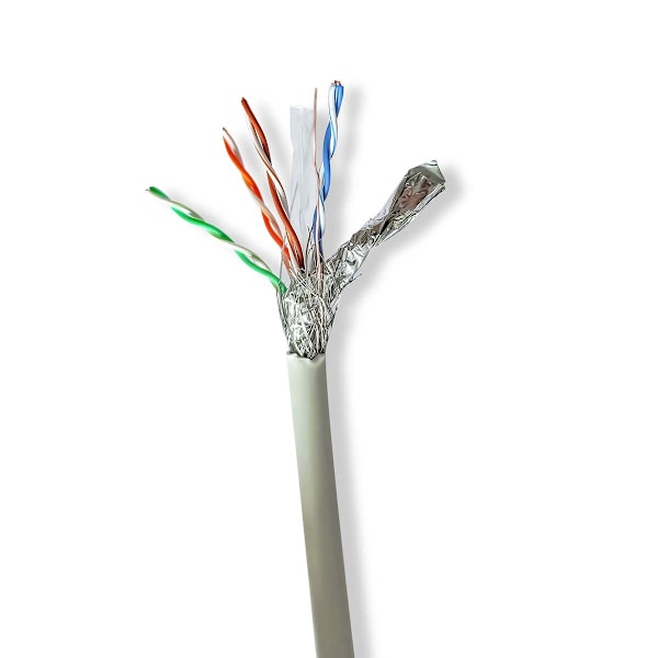 Verkkokaapeli | CAT6 | Säikeinen | S/FTP | Puhdas kupari | 100.0 m | Sisäkäyttöön | Pyöreä | LSZH | Harmaa | Pakkaus