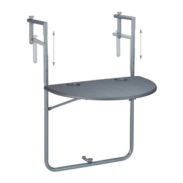 Grå Balkong Hängande Bord Fällbart