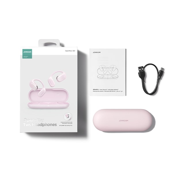 Openfree JR-OE1 langattomat on-ear kuulokkeet vaaleanpunainen