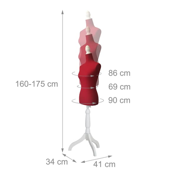 Dame-syermannequin 36/38, justerbar stativ