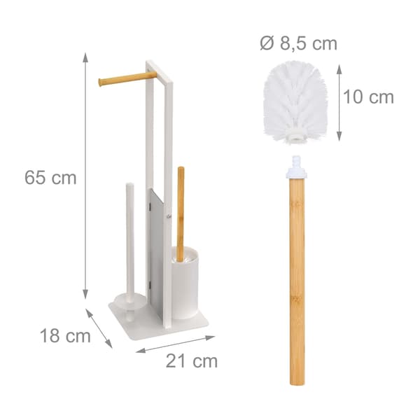 Bambu- ja metalli-wc-paperitelinesetti – vapaasti seisova