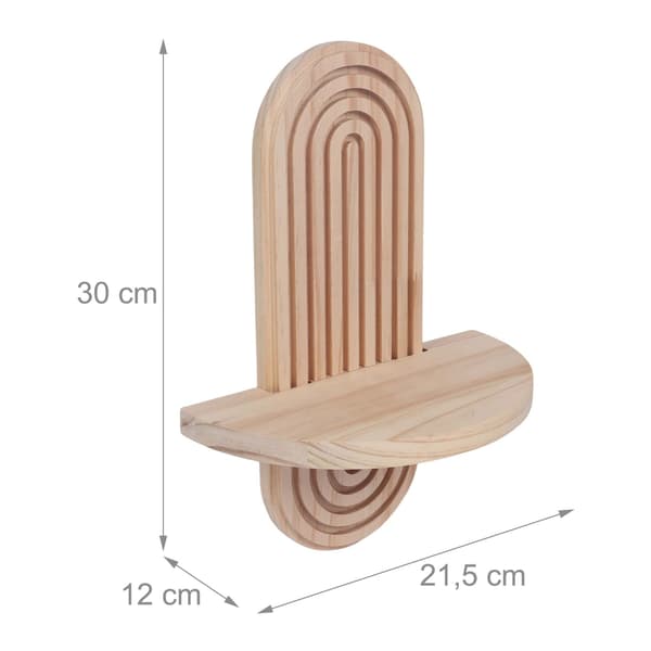 Boho flytande vägghyllor, set med 2 delar, furu