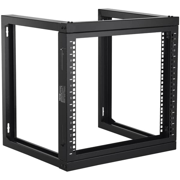 9U väggmonterat serverrack, 19-tums öppen ram, 150 lb